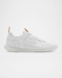 Blade Check Leather Trainer Sneakers