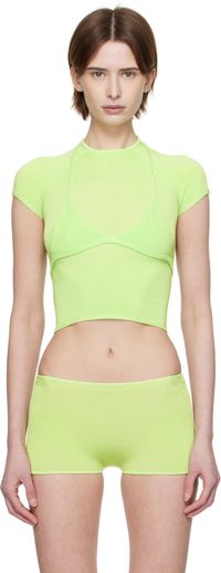 Isa Boulder Micro t-shirt Jia et soutien-gorge Malley verts en tricot