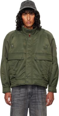 R13 Blouson aviateur kaki à ourlet élastique côtelé