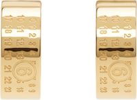 MM6 Maison Margiela Gold Numeric Minimal Signature Hoop Earrings