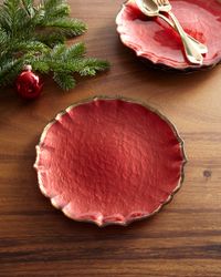 Baroque Glass Red Salad Plate