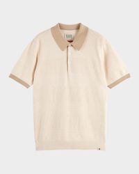 Men's Cotton Texture Knit Polo Shirt