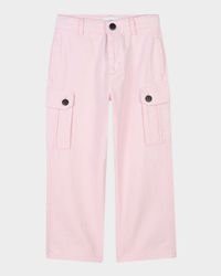 Girl's Cotton Twill Cargo Trousers, Size 6-12