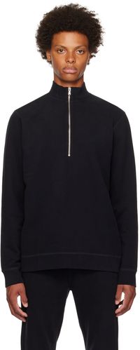 Sunspel Black Half-Zip Sweatshirt