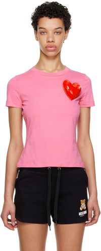 Moschino Pink Inflatable Heart T-Shirt