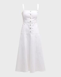 Veena Fit & Flare Midi Pinafore Dress