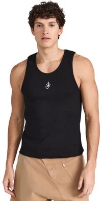 JW Anderson Anchor Embroidery Tank Top Black XL