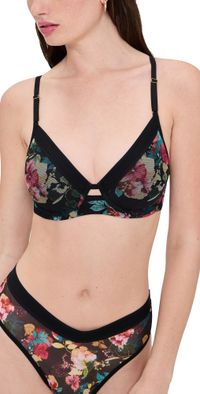 Hanky Panky Mesh High Apex T-Shirt Bra Botanic Romantic 34DDD