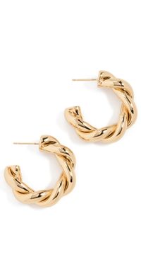 Jennifer Fisher Twisted Lilly Huggies Yellow Gold One Size