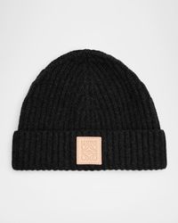 Cashmere Blend Logo-Patch Beanie