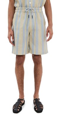 OAS Mist Strata Nicola Linen Shorts 8 Multi M