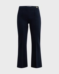 Lola Cropped Stretch Crepe Flare Pants
