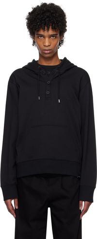 Courrèges Black Buttoned Hoodie