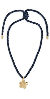 Martha Calvo Bloom Cord Necklace Navy/Gold One Size