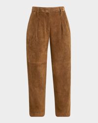 Cropped Suede Trousers