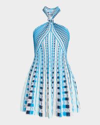 Jenna Eyelet Halter Mini Dress