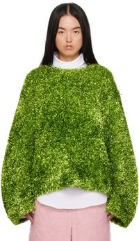 Dries Van Noten Green Tinsel Sweater