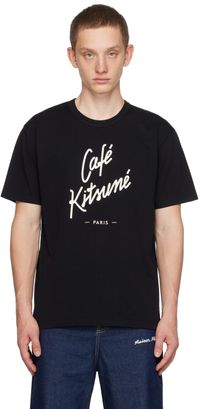 Maison Kitsuné Black 'Café Kitsuné' T-Shirt