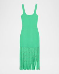 Romelia Fringe Knit Midi Dress