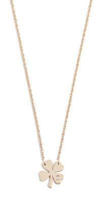 Jennifer Zeuner Jewelry Clover Necklace with Diamond Gold One Size