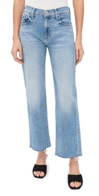 MOTHER Mid Rise Rambler Zip Ankle Fray Jeans Comeback Kid 31