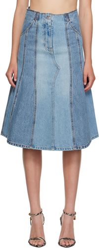 Victoria Beckham Jupe midi déconstruite bleue en denim