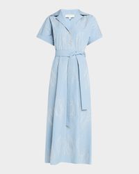 Embroidered Cotton Poplin Midi Shirtdress