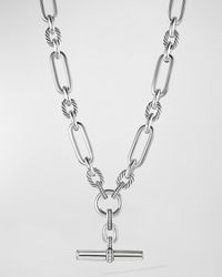 Lexington Chain Necklace with Diamonds in Silver, 9.8mm, 18"L