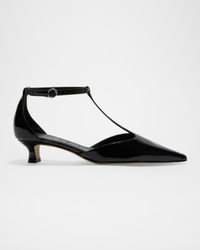 Liz Patent Leather T-Strap Pumps