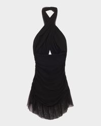 Ruffle Halter Mini Swimdress