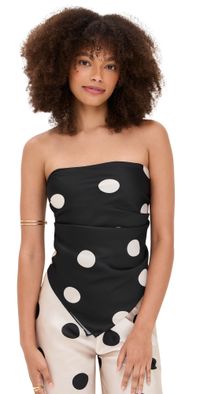 LE BOP Frankie Top White/Black Dot M/L