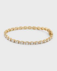 18k Yellow Gold Round Diamond Tennis Bracelet, 7.11tcw, 7"L