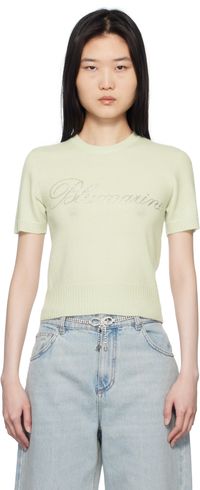 Blumarine Green Cashmere Cropped Sweater