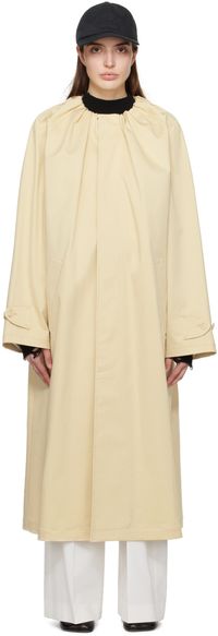 MM6 Maison Margiela Yellow Gathered Neck Trench Coat