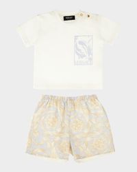 Boy's Barocco-Print Two-Piece Set, Size 3M-18M