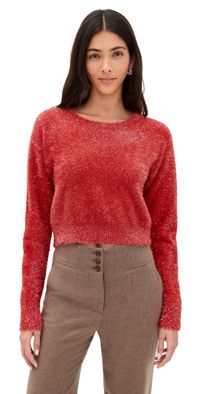 LE BOP Tinsel Cropped Sweater Mint XS