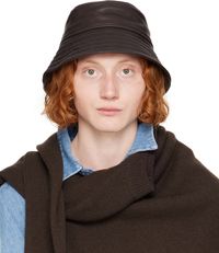 Dries Van Noten Brown Leather Bucket Hat