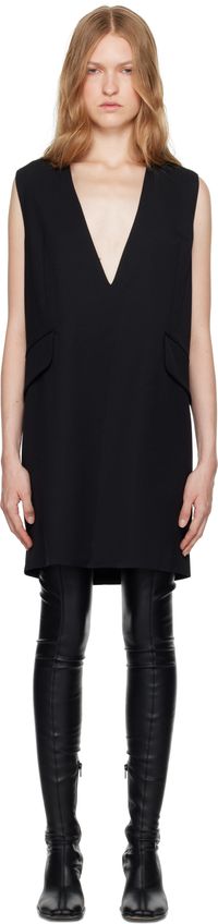 MM6 Maison Margiela Black Tailoring Wool Minidress