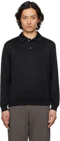 Lady White Co. Black LS Richmond Polo
