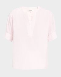 Stripe V-Neck Pop Over Top