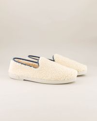 Angarde - Chausson homme bouclette de laine, blanc jean - Taille 46 - Blanc