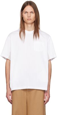 sacai White Paneled T-Shirt