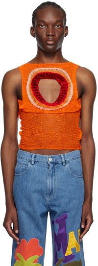 Marni Orange Cutout Tank Top