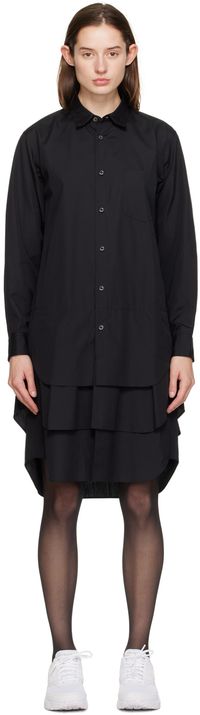 Comme des Garçons Homme Plus Black Tiered Midi Dress