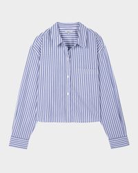 Ramy Striped Cropped Button-Front Shirt