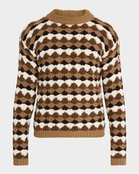 Men's Geometric Jacquard Wool-Blend Crewneck Sweater
