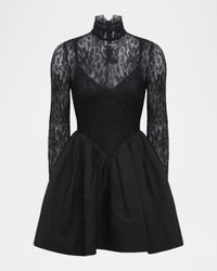 Stretch Lace Mini Bubble Dress