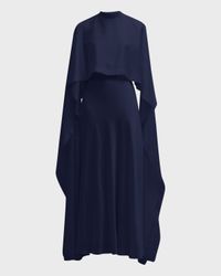 Amory Cutout Cape-Sleeve Gown