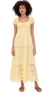 LoveShackFancy Bisolet Dress Citron XS