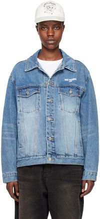 We11done Blue Faded Denim Jacket